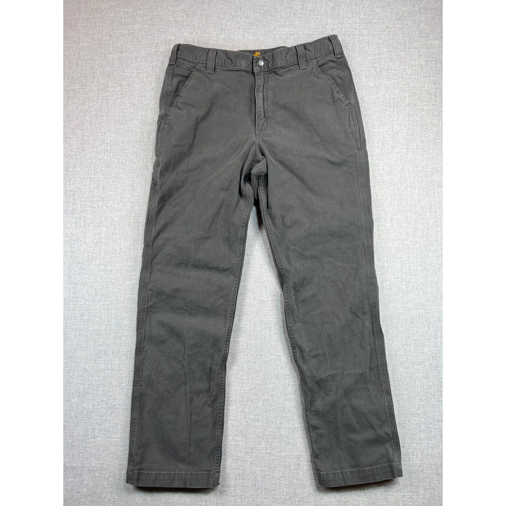 Carhartt Gray Relaxed Fit Stretch Work Pants Canvas Mens 36x31 Utility Workwear